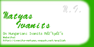 matyas ivanits business card